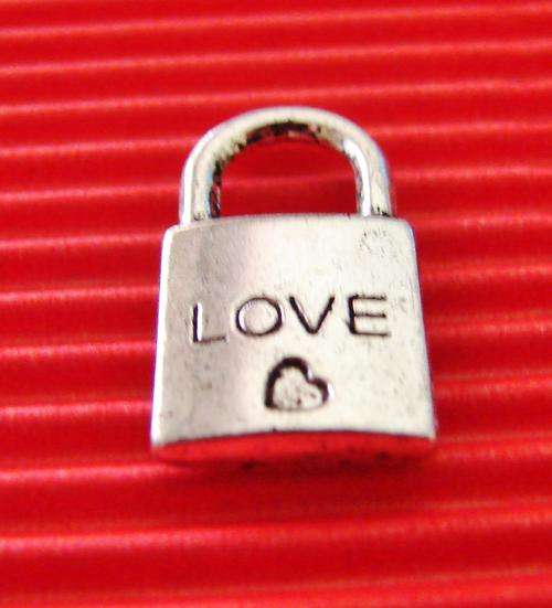 20mm Nickel Silver LOVE LOCK Charm