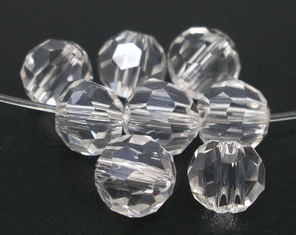8mm Crystal Faceted Round Bead