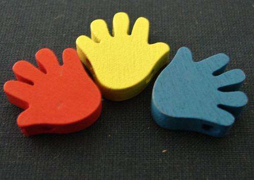 20mm x 18mm Hand Beads, Wood - Assorted Colours