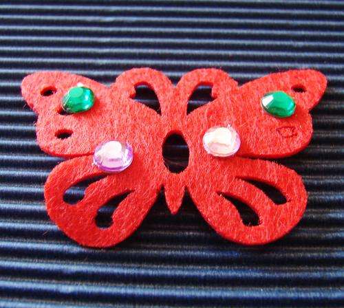 55mm x 35mm Red Felt Butterfly Embellishment