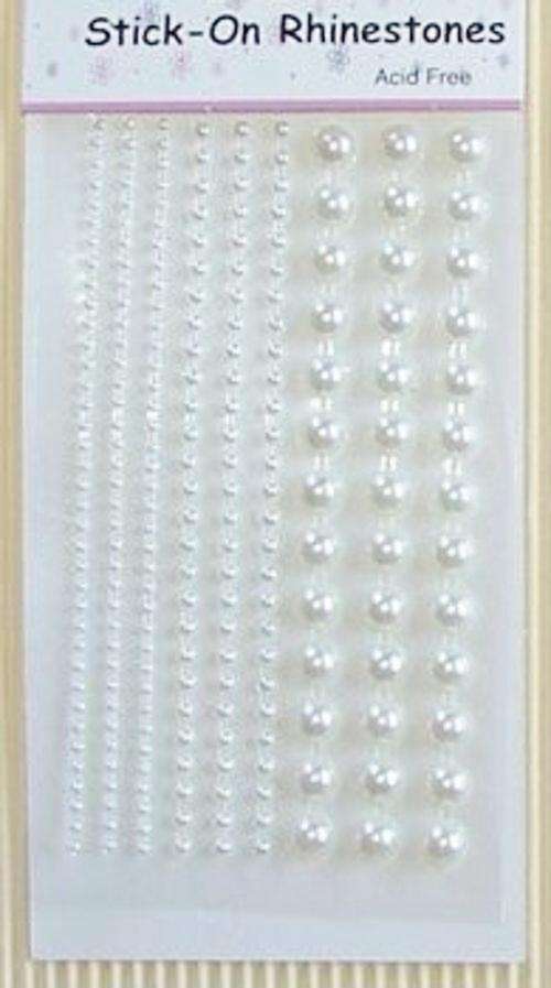 Sheet of Round Stick-On Pearls - Assorted Sizes