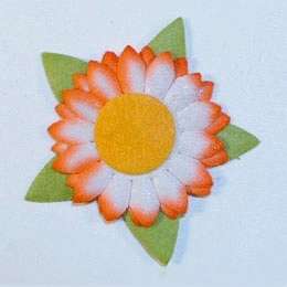 Packet of 25mm Flower Embellishments, Orange (3 Pieces per Pack)