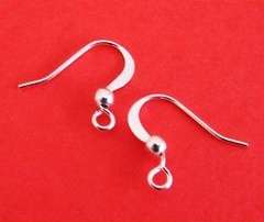Shepherd's Hook Earrings, 18.7mm - Shiny Silver (Sold per Pair) - EXCELLENT Quality