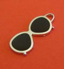25mm Sunglasses Charm, Black with Silver Detail