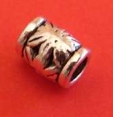 Tube Bead with Flower Detail, 10mm x 7mm