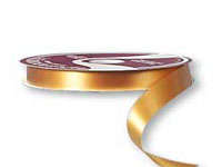 9mm Wide D Gold Poly Satin Ribbon (Sold by the Meter)