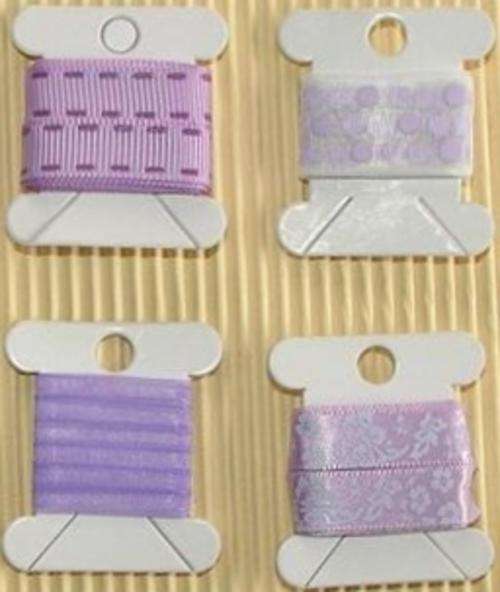 4 x 1 Meter Lengths of Lilac Ribbon Pack