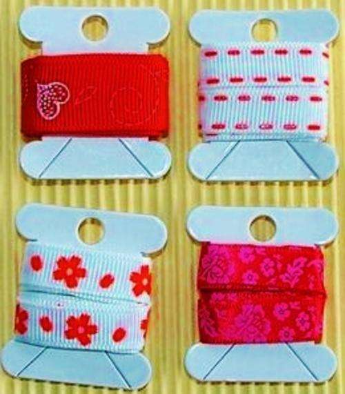 4 x 1 Meter Lengths of Red Ribbon Pack