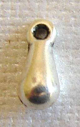 7 x 3mm Silver Teardrop Charm - Small and Petite