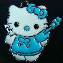 20 x 16mm Silver and Blue Enamel Hello Kitty Charm