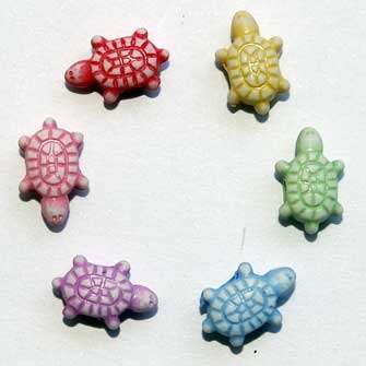 9mm Resin Tortoise Beads - Assorted Colours - Pack of 20 Pieces