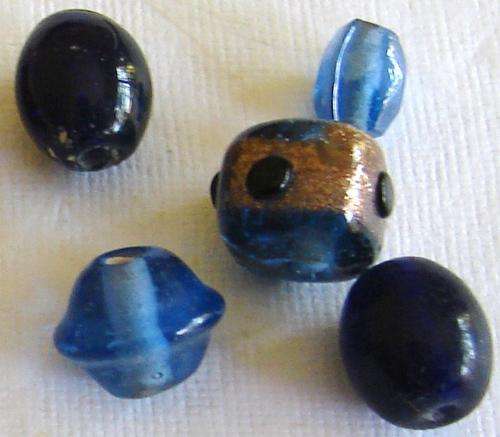 MASSIVE SALE - Indian Glass Dark Blue Bead Mix (58 Pieces) - NOW SELLING AT COST