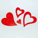 Die-cut RED NESTED HEARTS - Pack of 5 Sets