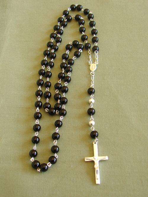 925 STERLING SILVER BEADED ROSARY