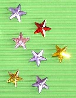 Rhinestone STARS, Assorted colours (20 Rhinestones per pack)