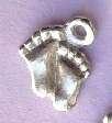 Feet Charm, Metal, Nickel, 11mm (3 Pieces per pack)