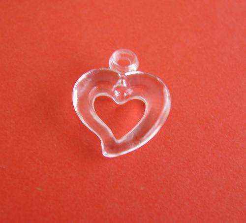 MASSIVE SALE - Clear Acrylic Open Heart Charm (10 Pieces) - NOW SELLING AT COST PRICE