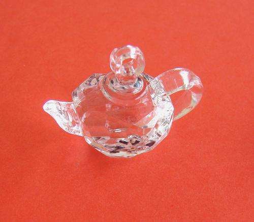 30mm x 15mm Clear Teapot Faceted Acrylic Charm