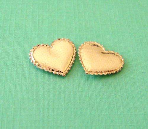 Puffy Embellishments, GOLD HEART (5 Pieces per Pack)