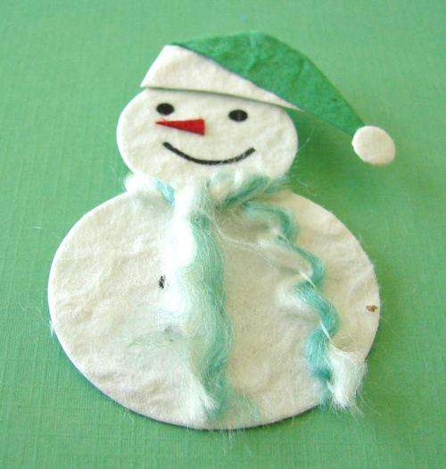 45mm x 65mm Mulberry Paper Snowman Embellishment - Assorted Random Colours