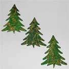45mm x 33mm Variegated Green with Gold Xmas Tree Mulberry Paper Embellishments (3 Trees per Pack)