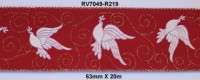 63mm Wide Wired Velvet Ribbon with White Doves (Sold by the Meter)