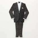 80mm x 45mm Black & White Dinner Suit Mulberry Paper Embellishment
