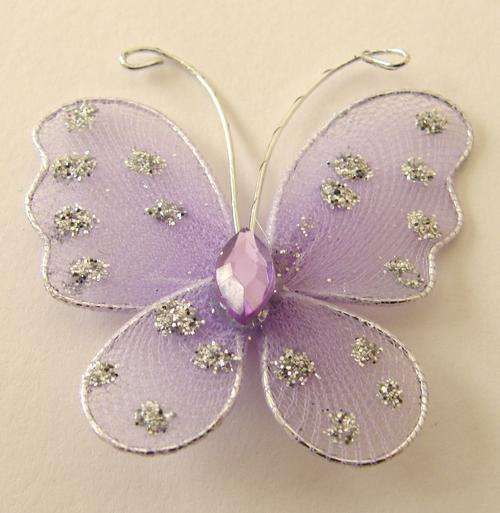 35mm Lilac Rhinestone Butterfly