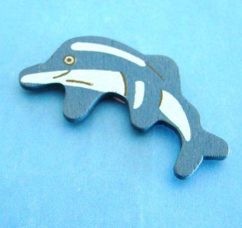 40mm x 20mm Wooden Dolphin Embellishment