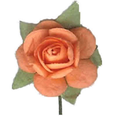 20mm Orange Mulberry Paper Roses (Sold in Pack of 10 Roses)