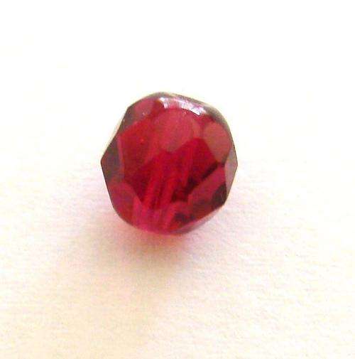 8mm Fuchsia Fire Polished Glass Czech Bead
