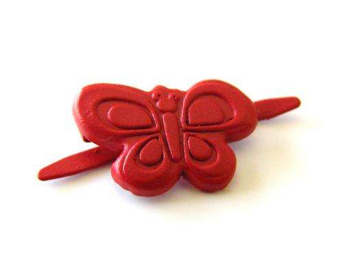 16mm x 10mm Red Butterfly Metal Brads (Sold in Pack of 11 Pieces)