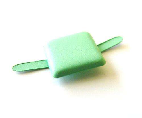 10mm Light Green Square Metal Brads (Sold in Pack of 7 Pieces)