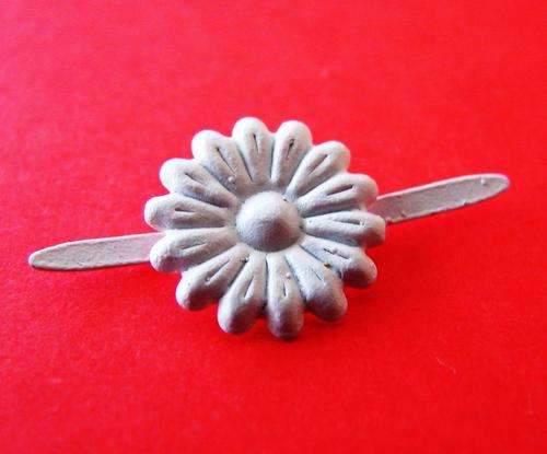 12mm White Flower Metal Brads (Sold in Pack of 6 Pieces)