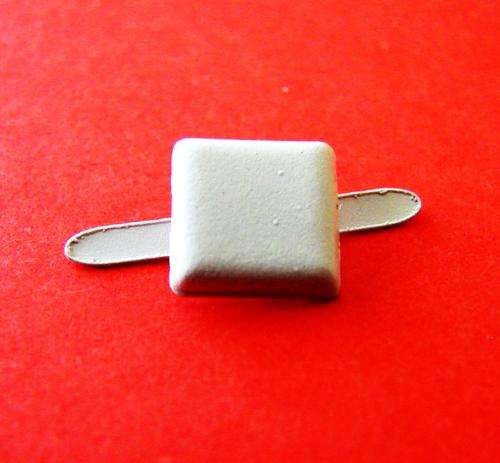 10mm White Square Metal Brads (Sold in Pack of 8 Pieces)