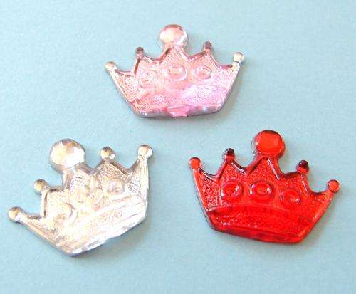 20mm x 16mm Crown Rhinestones - Assorted Colours (Sold in Pack of 7 Pieces)