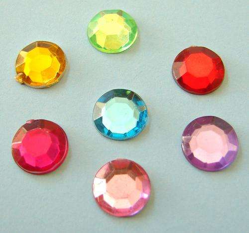 10mm Round Rhinestones - Assorted Colours (Sold in Pack of 20 Pieces)