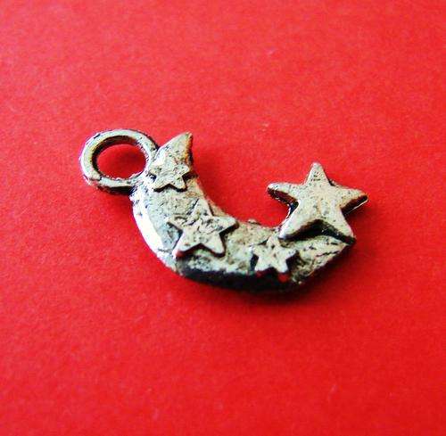 20mm x 11mm Silvertone Moon & Star Charm