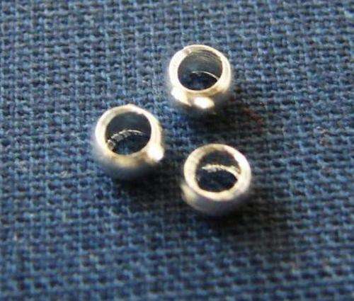 3mm NICKEL & LEAD FREE Silvertone Crimp Beads (Sold per Packet of 50 Pieces)