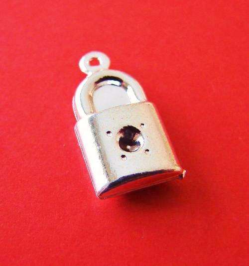 19mm Silver Colour Lock Charm