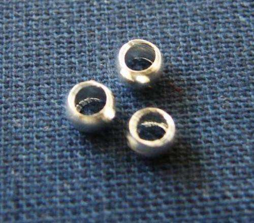 3mm Silvertone Round Crimp Beads (Sold in Pack of 100 Pieces)