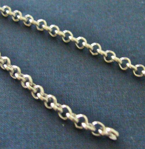 4mm Link Size Silver (Shiny Silver) Rolo Chain (Sold by the Meter)
