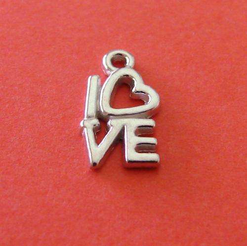 12mm Silver Metal Love Charm
