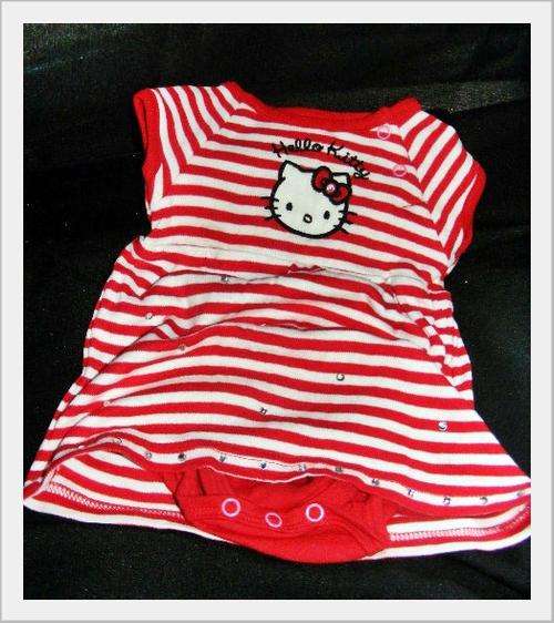 Hello Kitty Red Striped Diamond Baby Grow