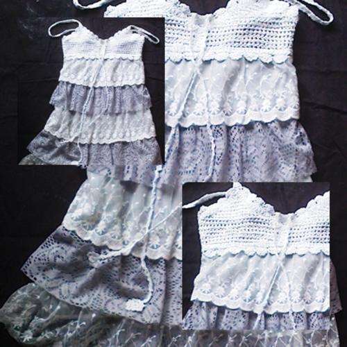 Greay and White Crochet Top (Size Small/Medium)