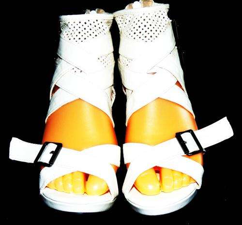 White Gladiator Heels