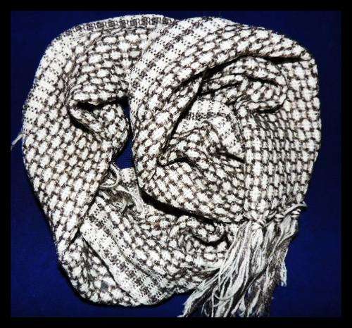 Mens White and Grey  Scarf