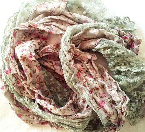 Grey and Pink Lacey Scarf