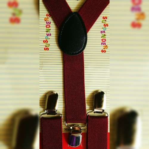 Kiddies Maroon Suspenders