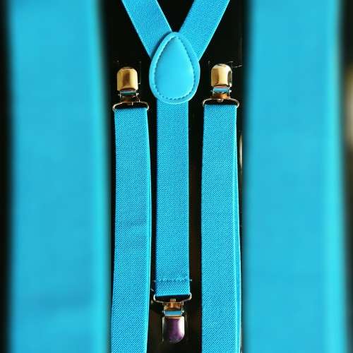 Deep Sky Blue Suspenders